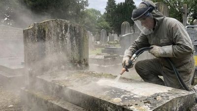 Grabplatten reinigen ohne die Oberfläche zu beschädigen