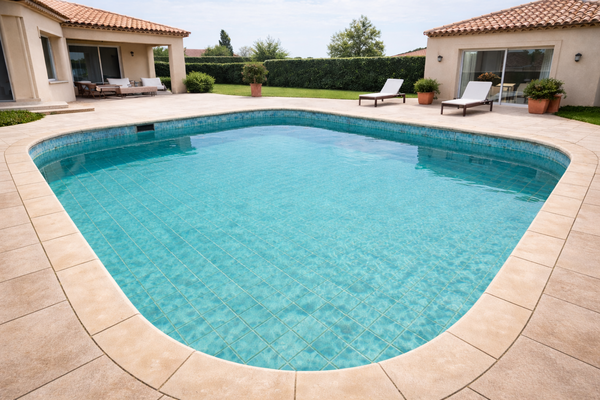 Gereinigter Pool nach dem Strahlen