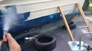Sablage coque de bateau