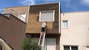 Aerogommage façade bois